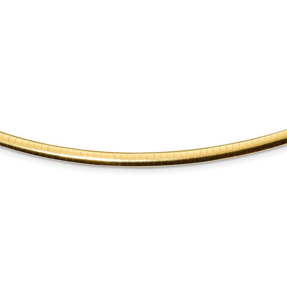 4mm Sterling Silver & 14k Gold Plated Omega Chain Necklace, 18-20 Inch